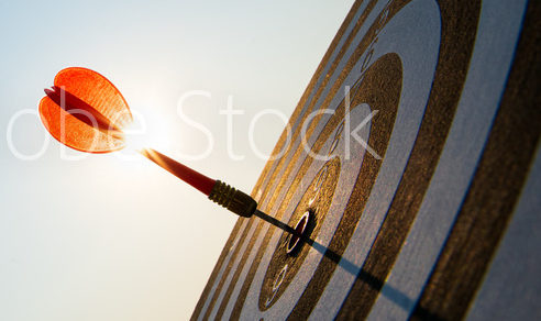 Objectifs cibles : fléchette au milieu d'une cible